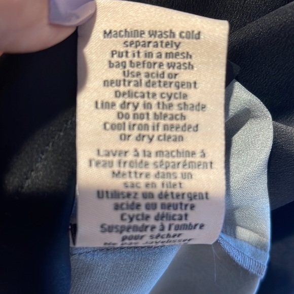 NWT - Badgley Mischka 100% SILK Grey/Black Ombré Silk Hi/Low Lounge Top - Picture 9 of 9